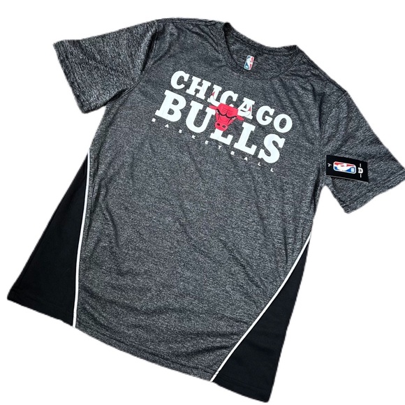 Chicago Bulls Basketball NBA Grey/Black Warm Up Shooting Shirt Men’s Size M - Picture 3 of 8